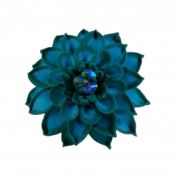 Turquoise Dahlia Brooch Pin