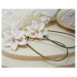White Lily Earrings