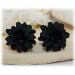 Black Dahlia Stud Earrings