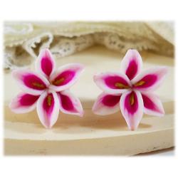 Pink Lily Stud Earrings
