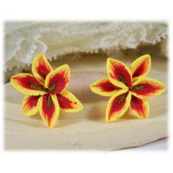 Yellow Lily Stud Earrings