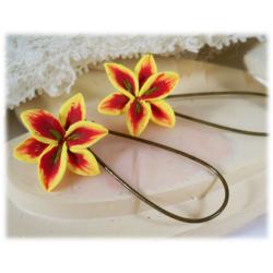 Yellow Lily Drop Earrings