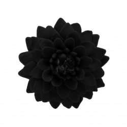 Large Black Chrysanthemum Brooch Pin
