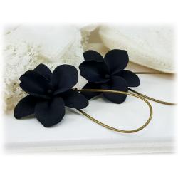 Black Orchid Drop Earrings