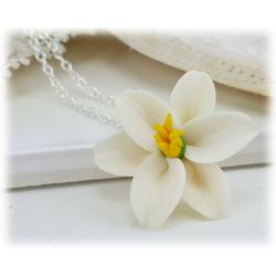 Easter Lily Flower Pendant Necklace