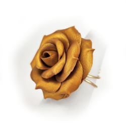 Large Gold Rose Adjustable Ring