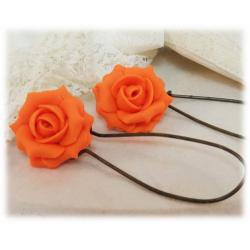 Orange Rose Drop Earrings