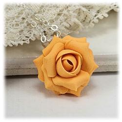 Orange Rose Necklace