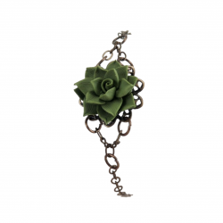 Green Succulent Clasp Bracelet