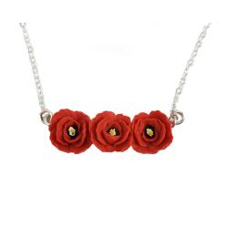 TINY POPPIES FLOWER BAR NECKLACE