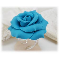 Large Turquoise Rose Adjustable Ring
