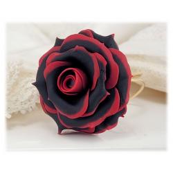 Ruby Tip Black Petal Rose Ring