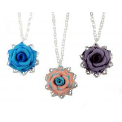 Variegated Rose Charm Necklace