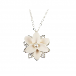 Lily pearl Charm Necklace