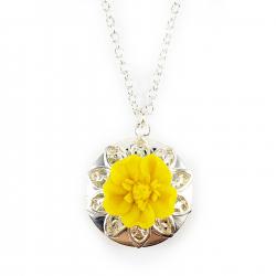 Yellow Buttercup Locket Necklace