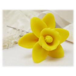 Yellow Daffodil Hair Pins