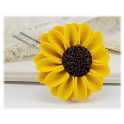 Yellow Sunflower Hair Pins